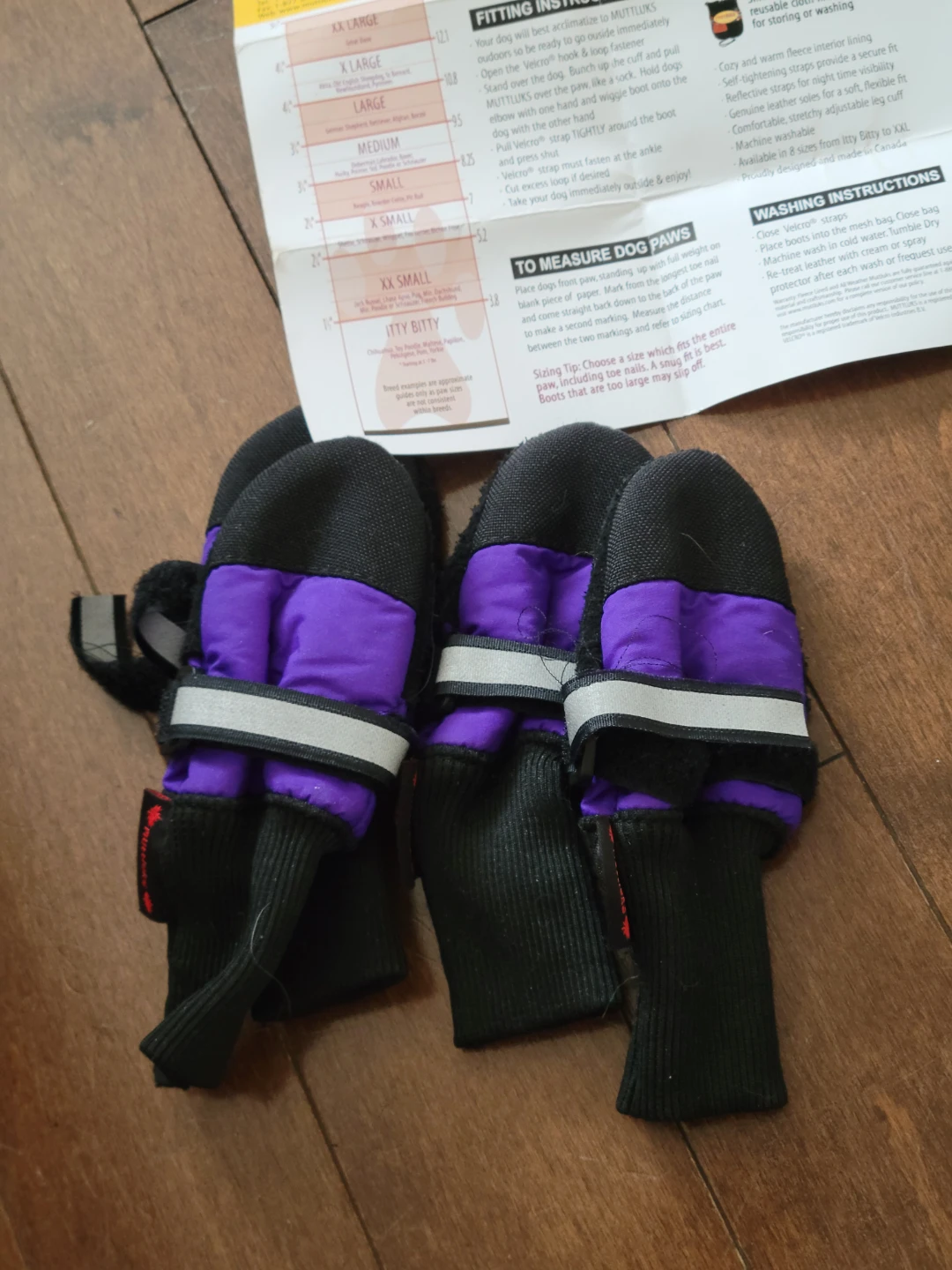 Purple Muttluks Fleece Lined Dog Boots X-Small
