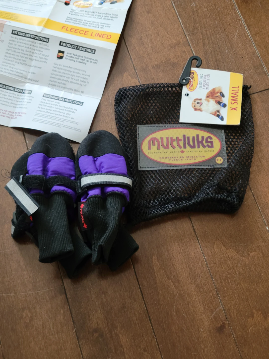 Purple Muttluks Fleece Lined Dog Boots X-Small - photo 2