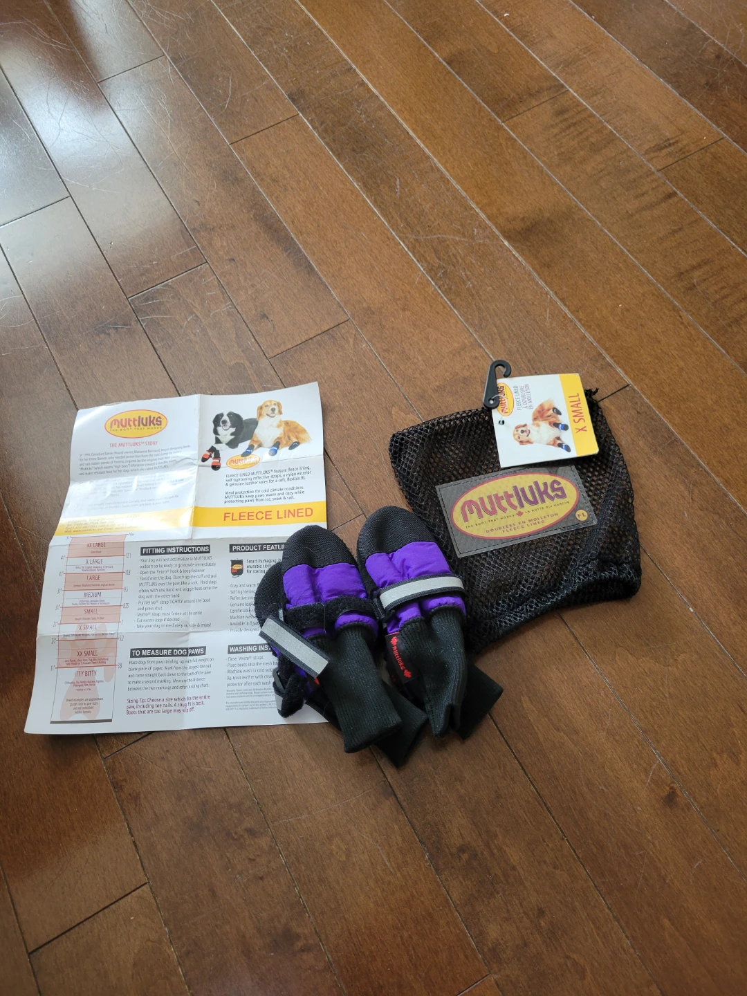 Purple Muttluks Fleece Lined Dog Boots X-Small - photo 3