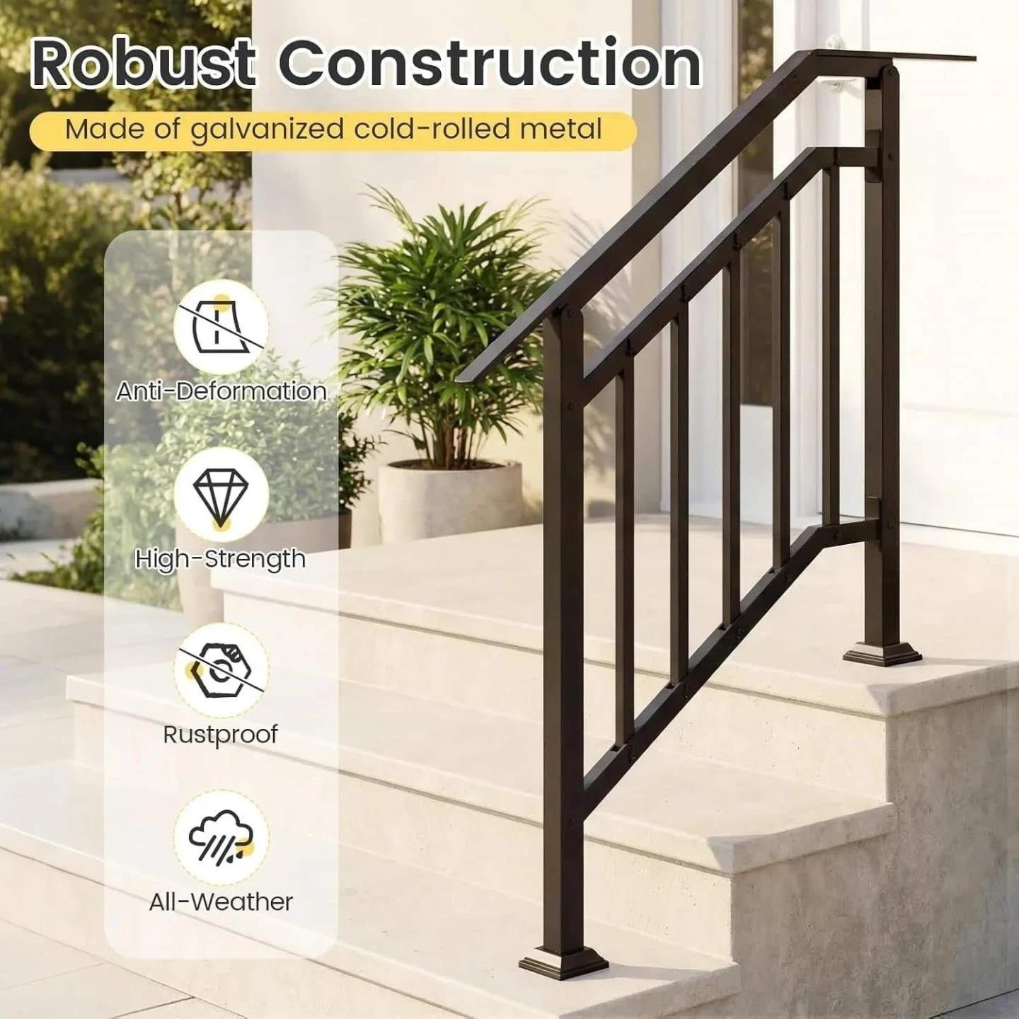 Black Stair Handrail 40cm Height - photo 2