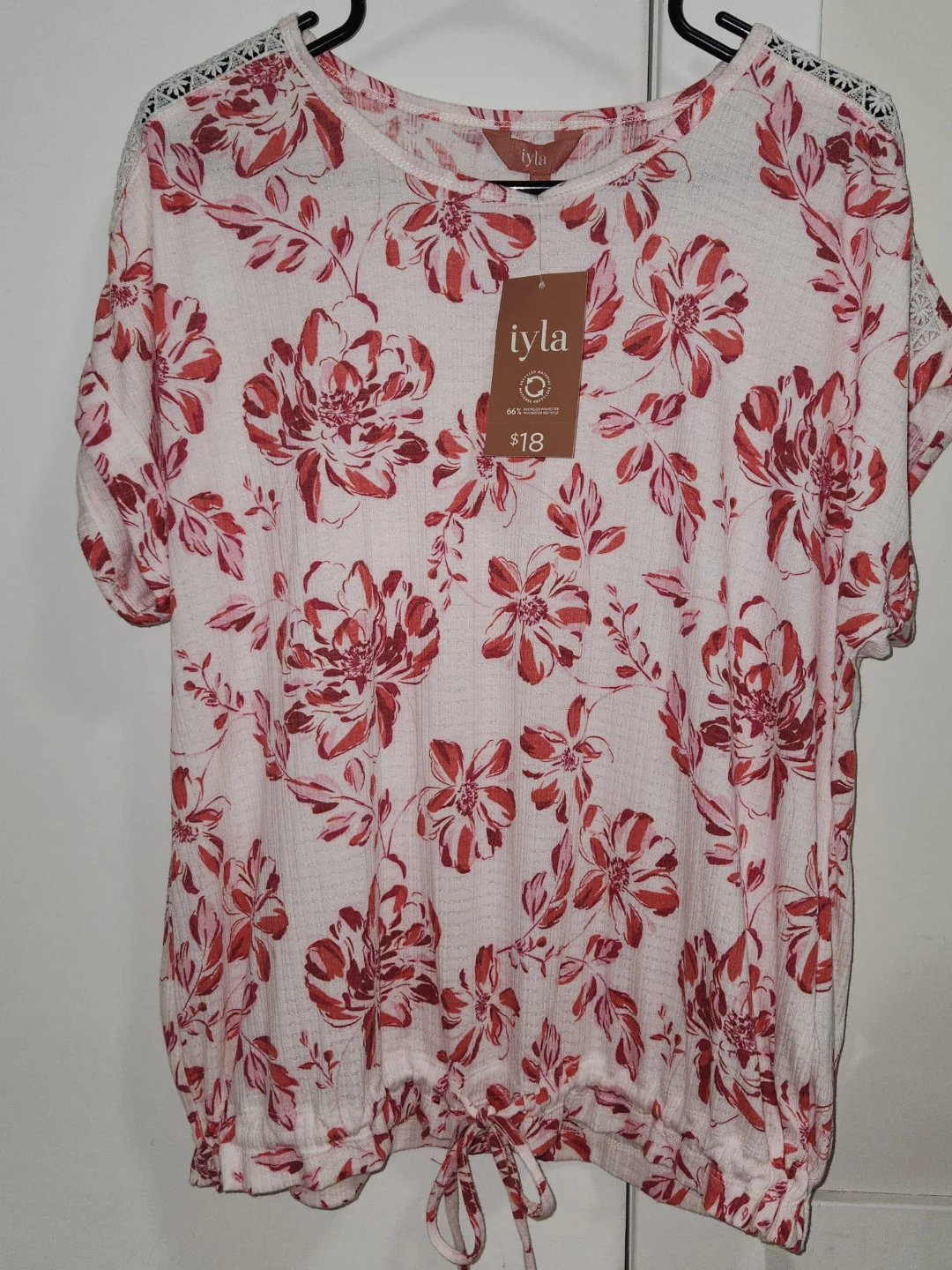 Iyla Women's Floral Print Top with Lace Detail