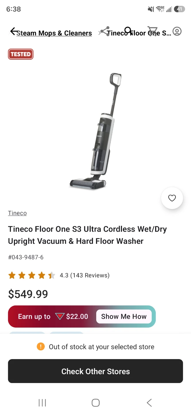 Tineco Floor One S3 Ultra Cordless Wet/Dry Vacuum