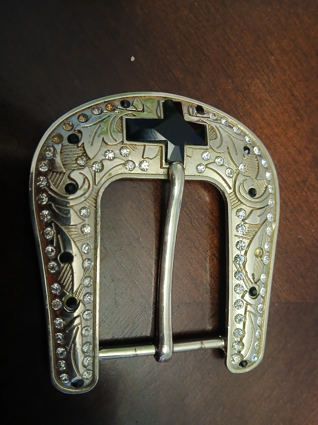 Western Style Rhinestone Cross Belt Buckle