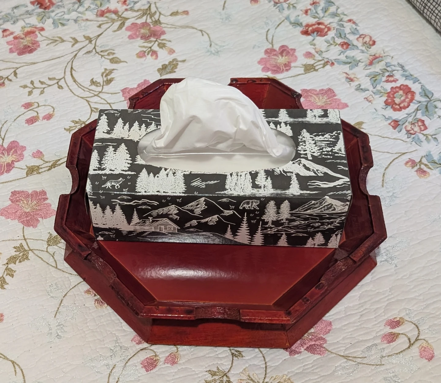 Korean Red Decorative Serving Tray - photo 2