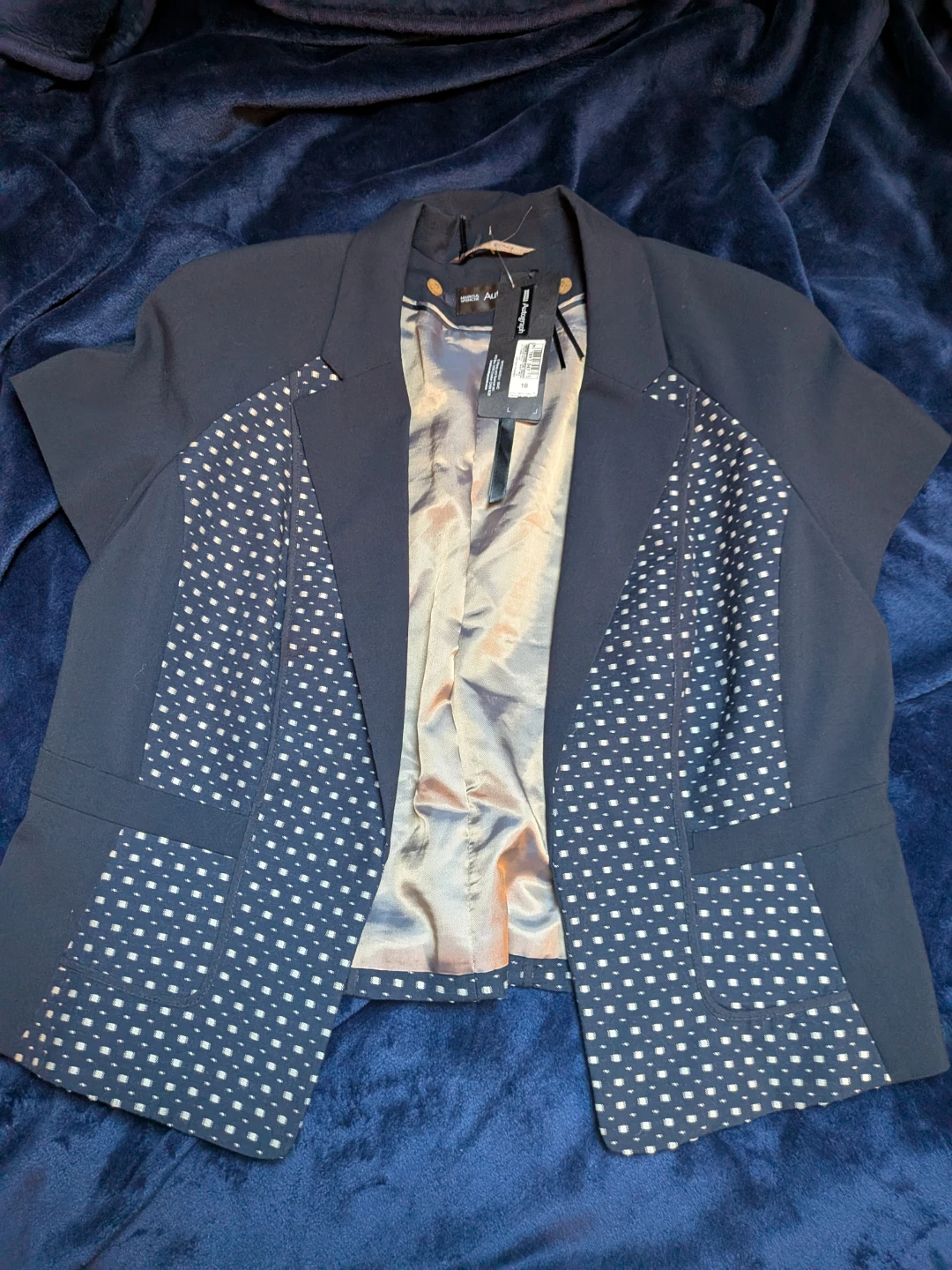 Marks & Spencer Autograph Navy Mix Blazer Size 18