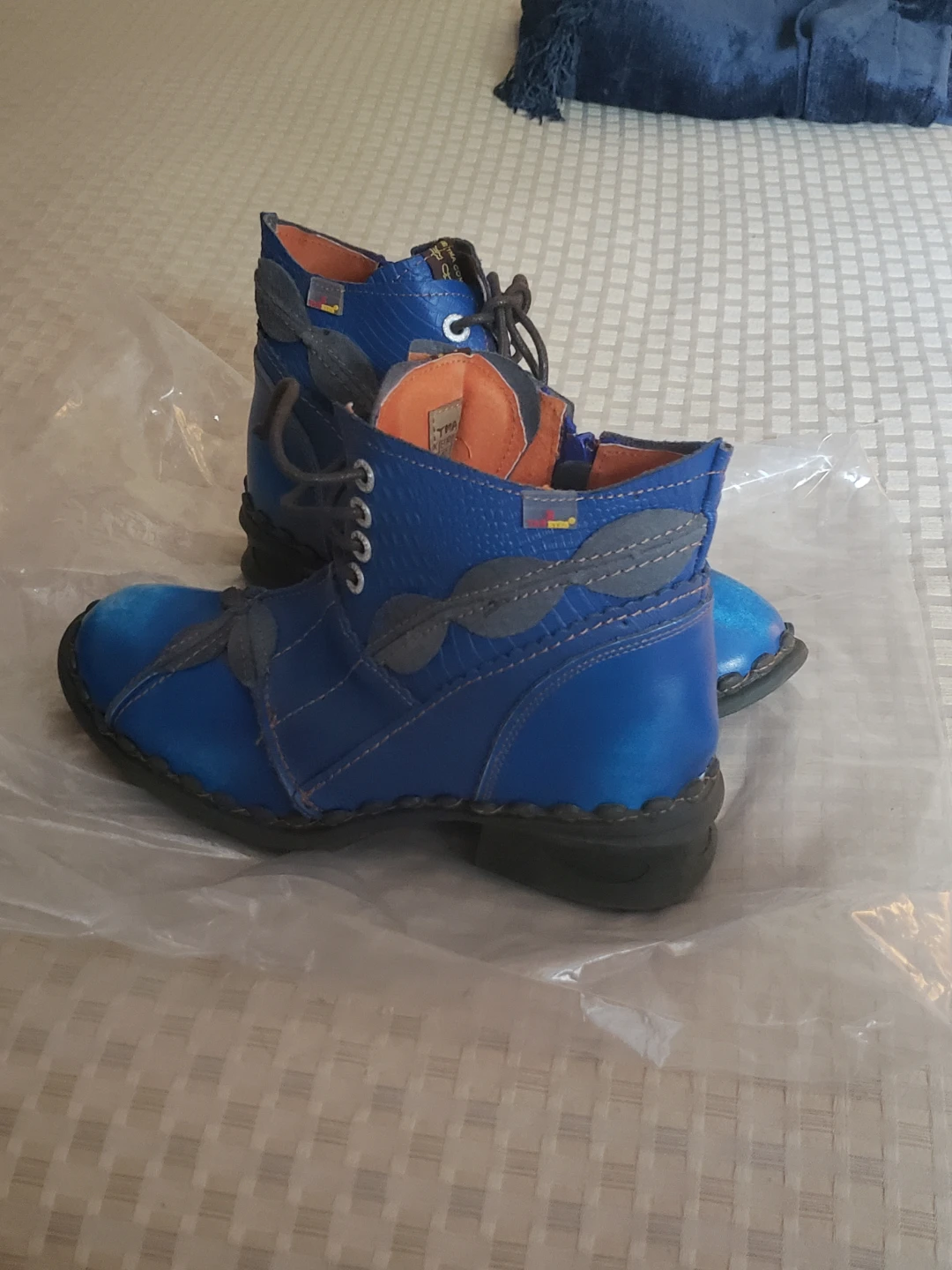 TMA Blue Leather Ankle Boots - photo 4