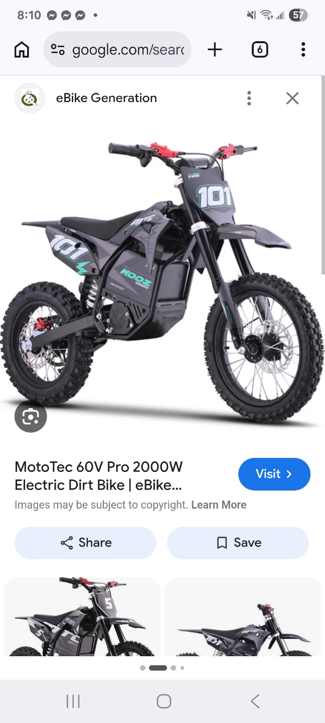 MotoTec 60V Pro 2000W Electric Dirt Bike - photo 2