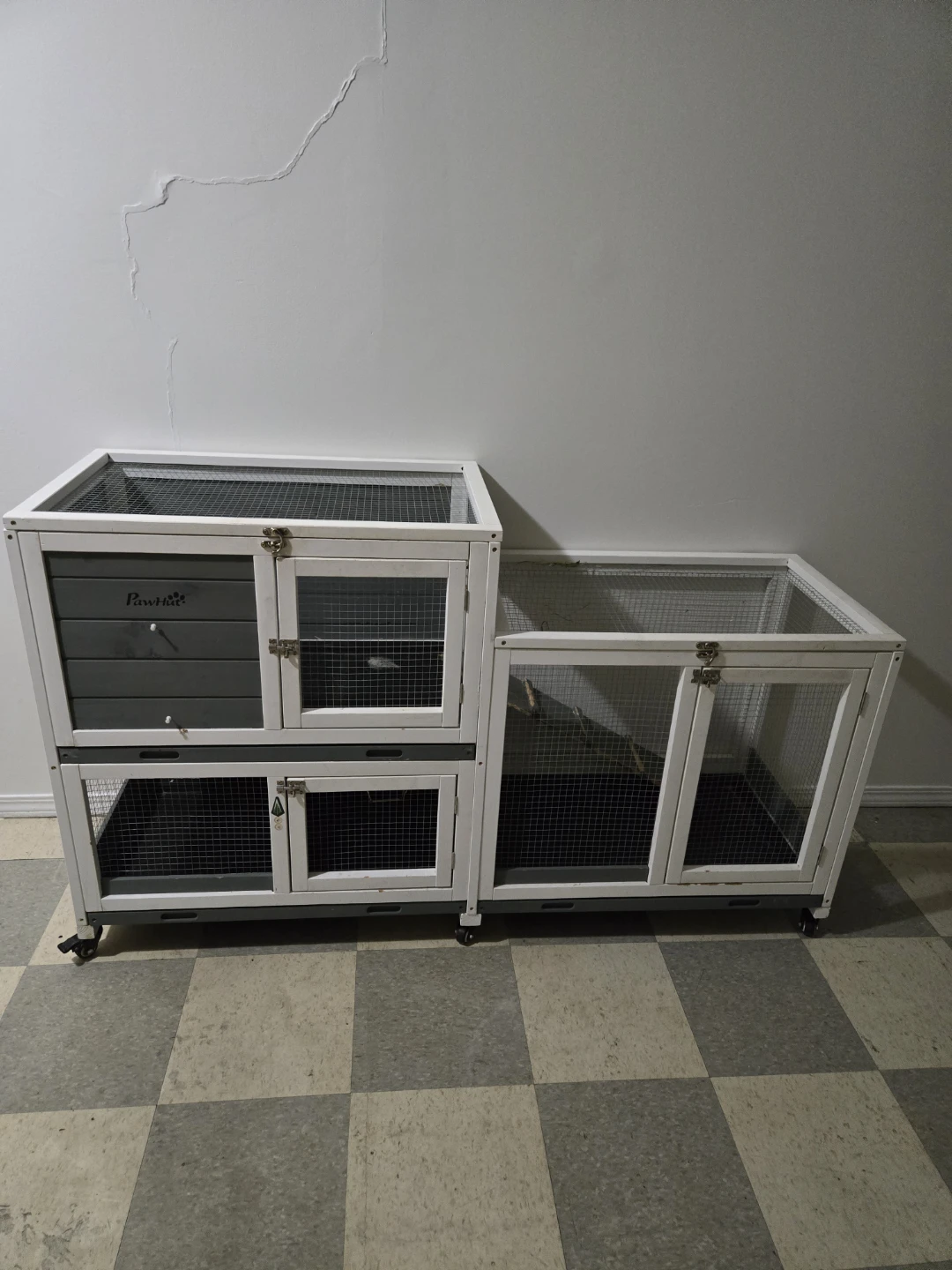 PawHut Large Pet Cage with Attached Run