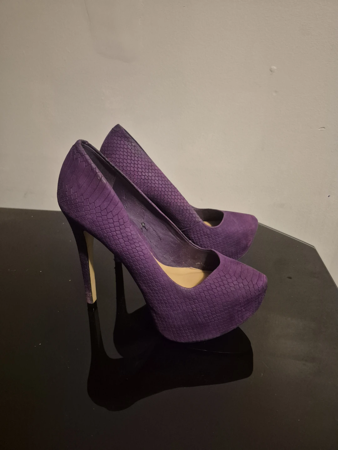 ALDO Purple Suede Snakeskin Heels - photo 2