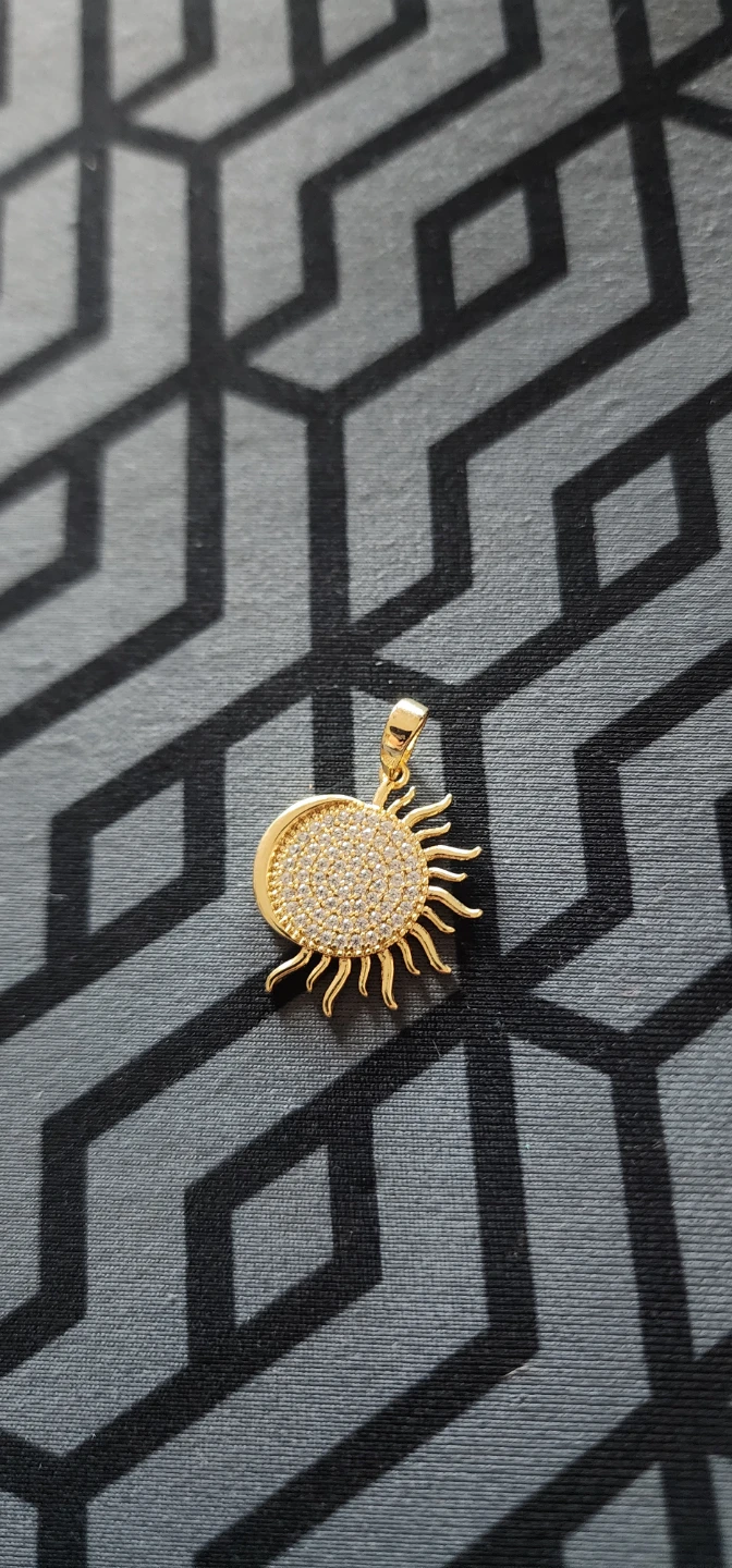 Sun and Moon Charm gold plated Pendant