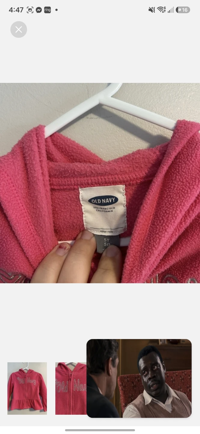 Old Navy Pink Fleece Peplum Hoodie - photo 3