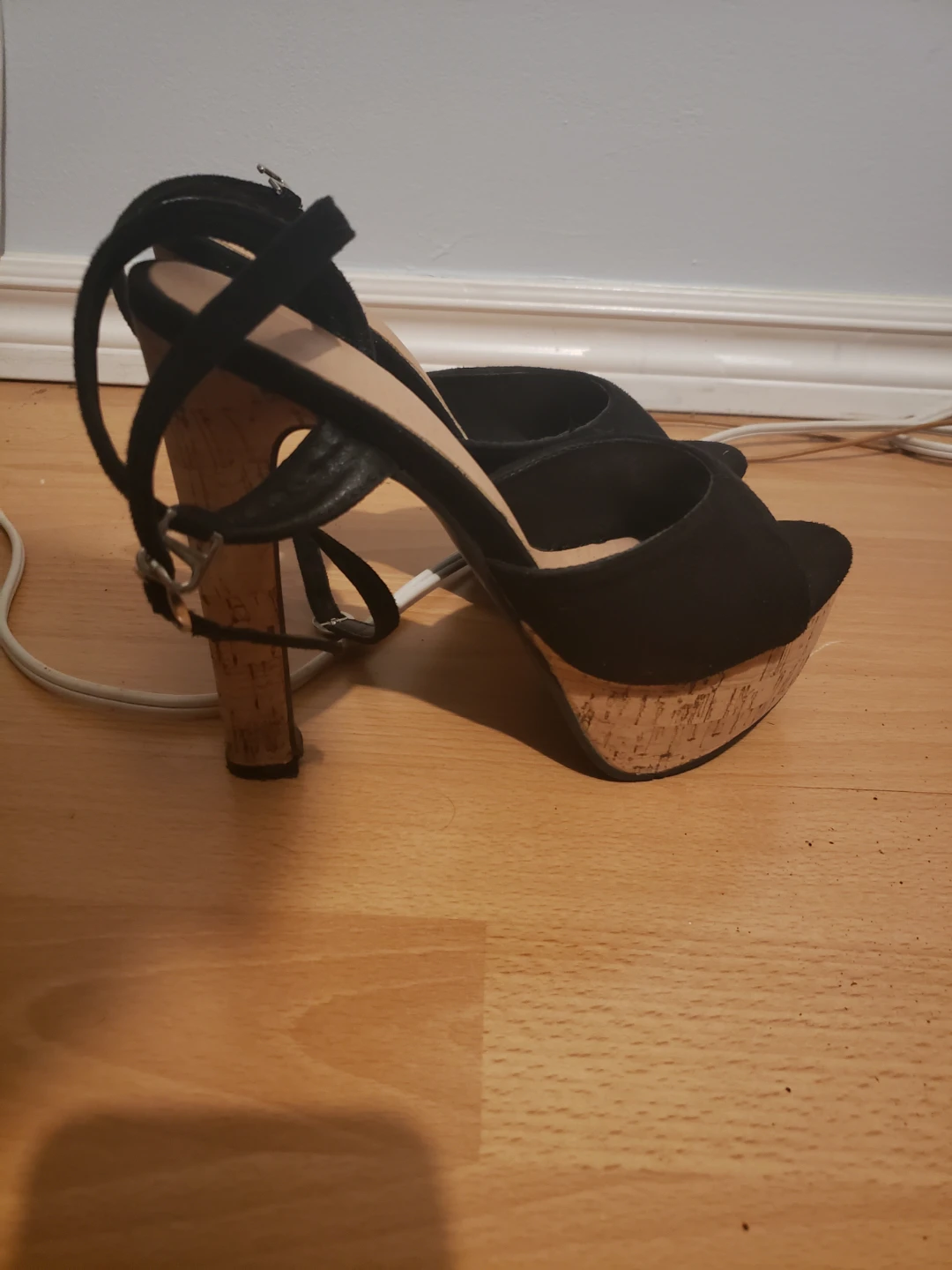 Black Platform Wedge Heels
