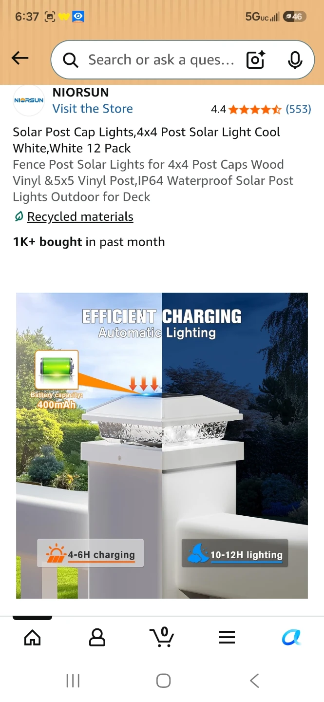 NIORSUN Solar Post Cap Lights, White, 12 Pack - photo 3