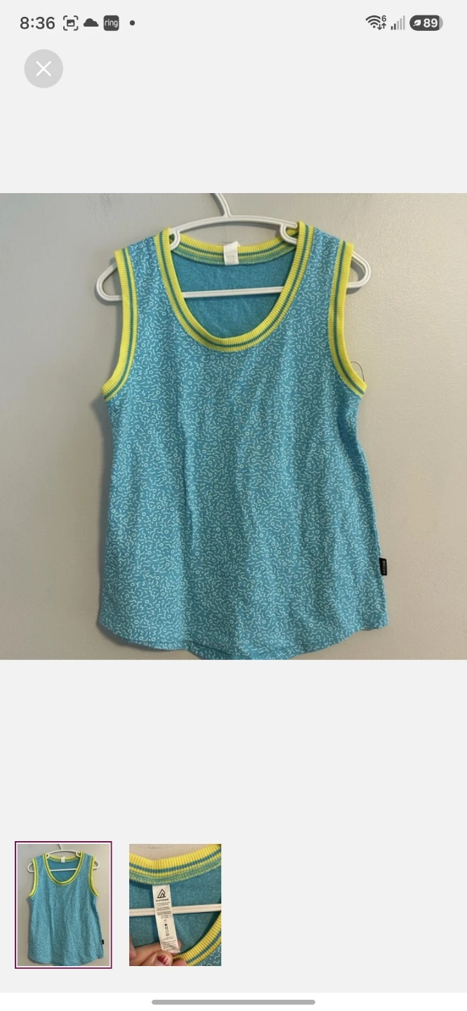 Ripzone Turquoise & Yellow Tank Top - XS/TP