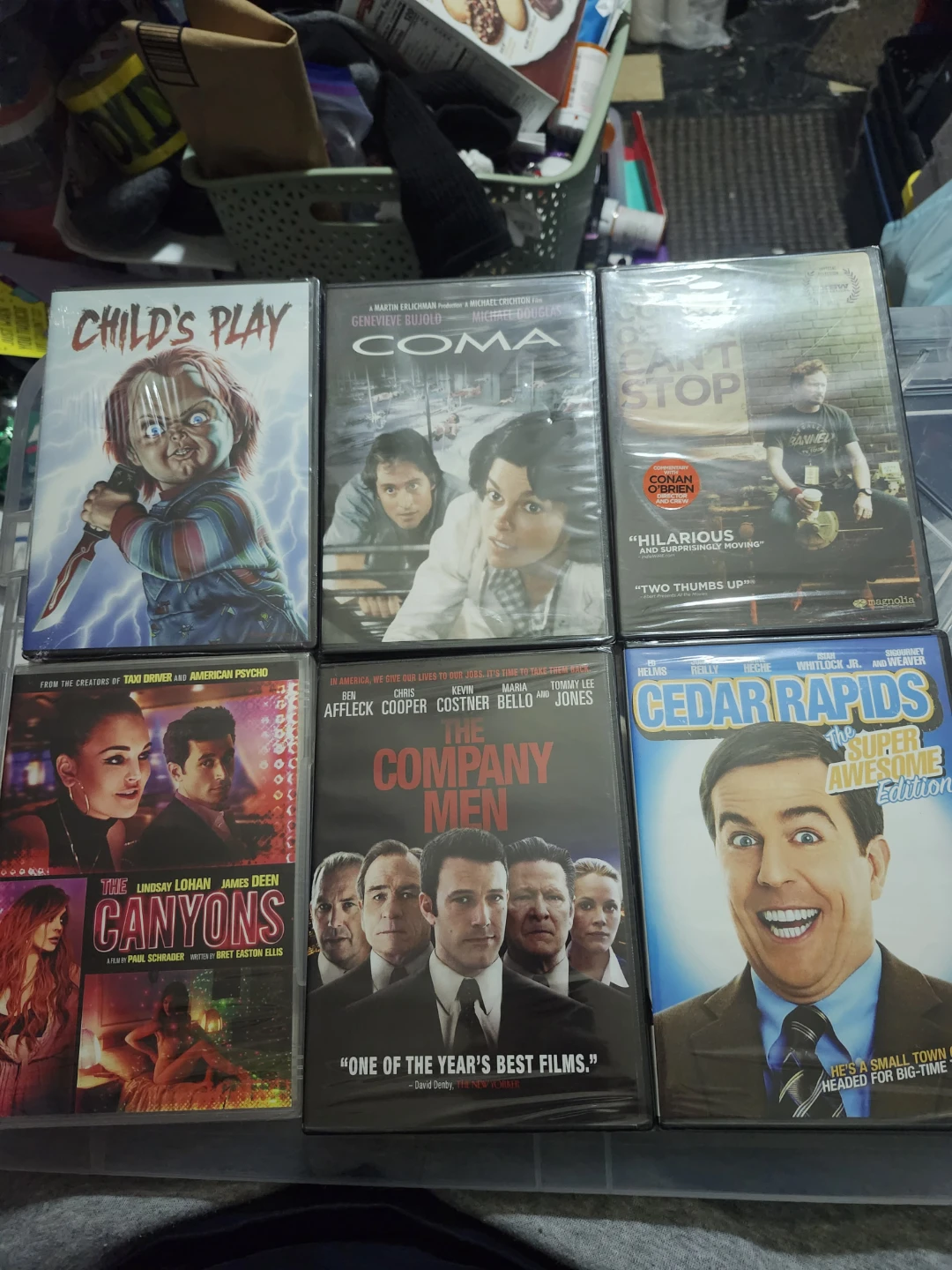6 new and sealed dvd's