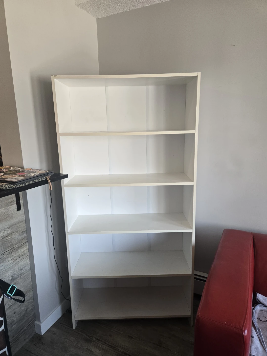 White 5-Shelf Bookshelf