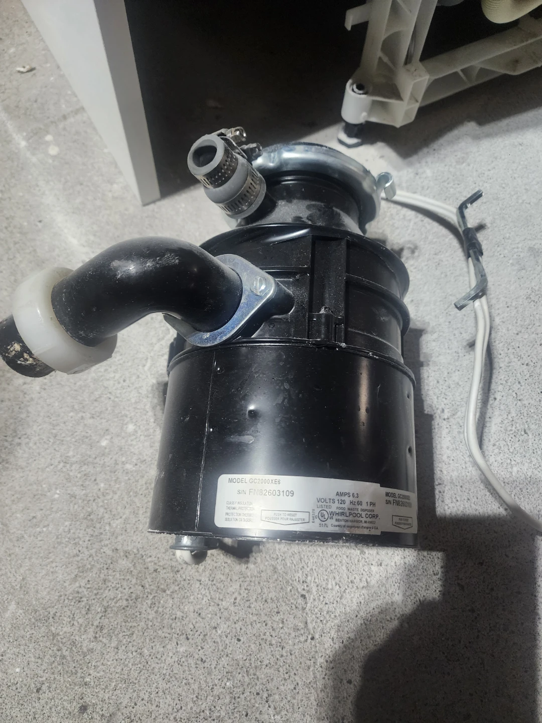 Whirlpool GC2000 Garbage Disposer 1/2 HP