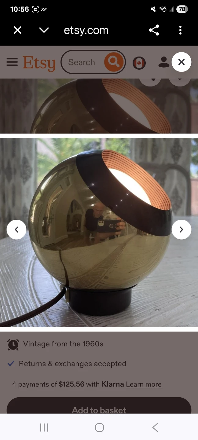 Just plug in! Mid Century Atomic Eyeball Brass Pendant Lamp - photo 2