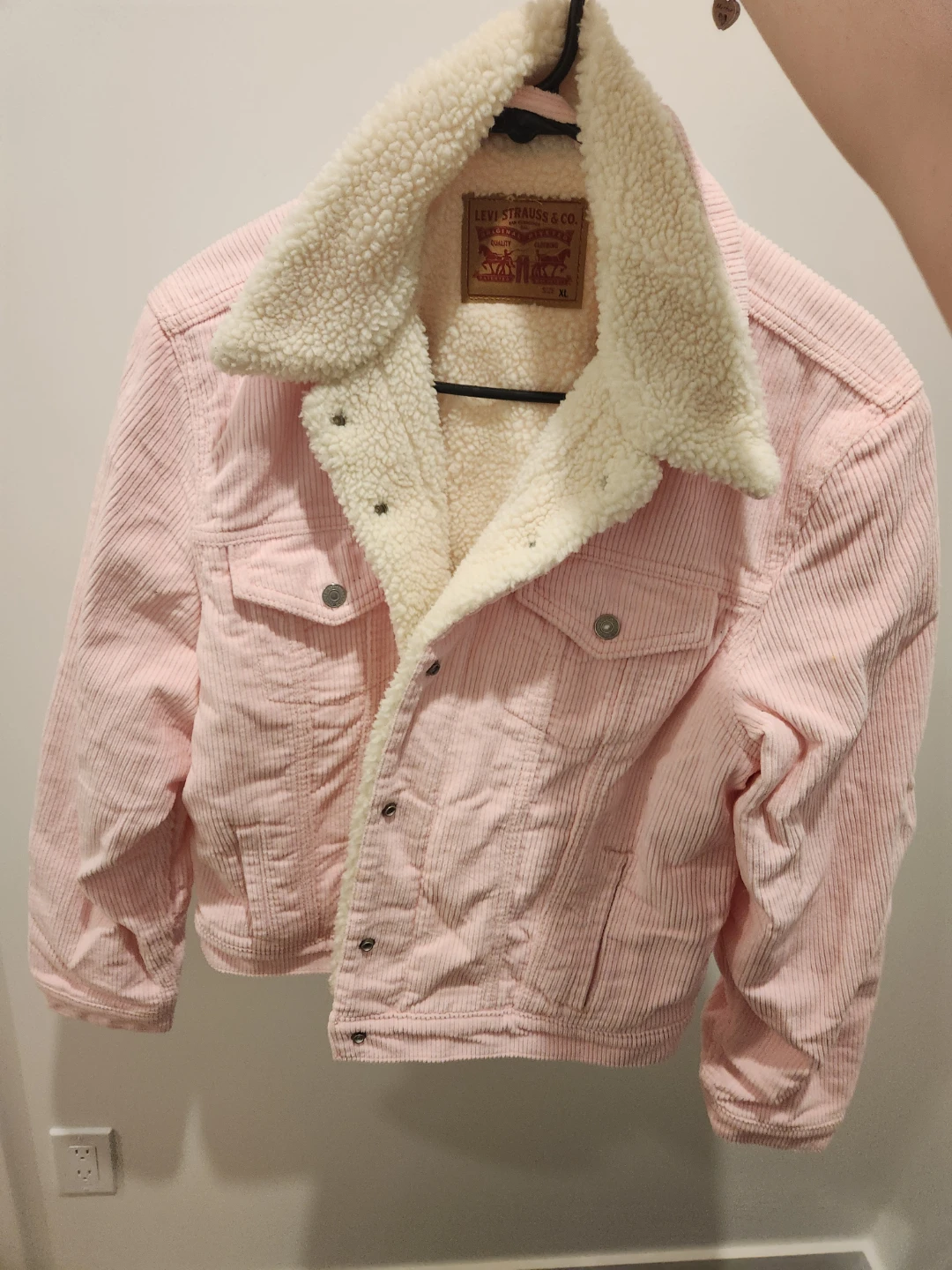 Levi Strauss & Co. Pink Corduroy Sherpa Lined Trucker Jacket