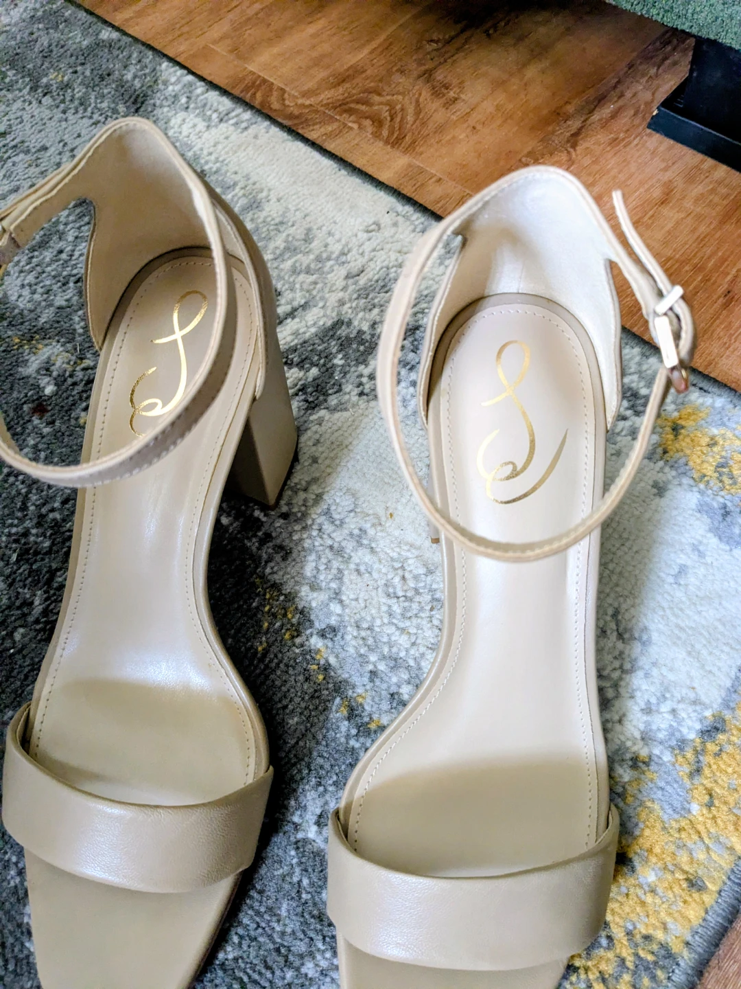 J. Reneé Nude Cream Sandals Size 10 | 4" Block Heel Ankle Strap - photo 2