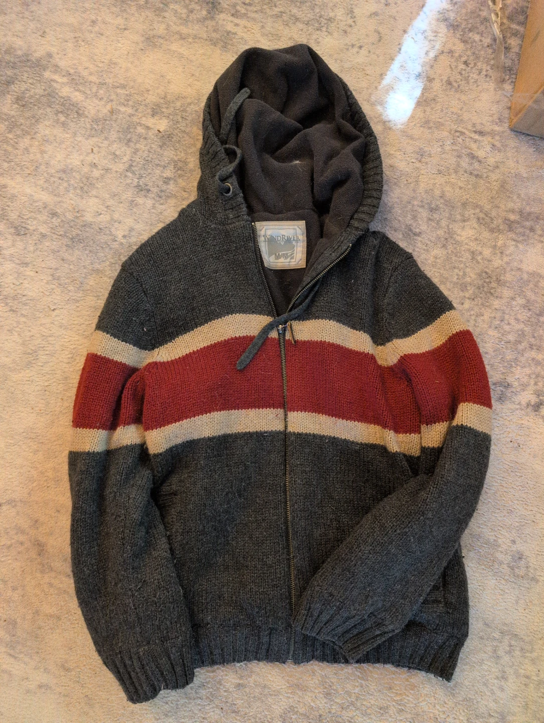 Wind River Striped Zip-Up Hoodie - Size M