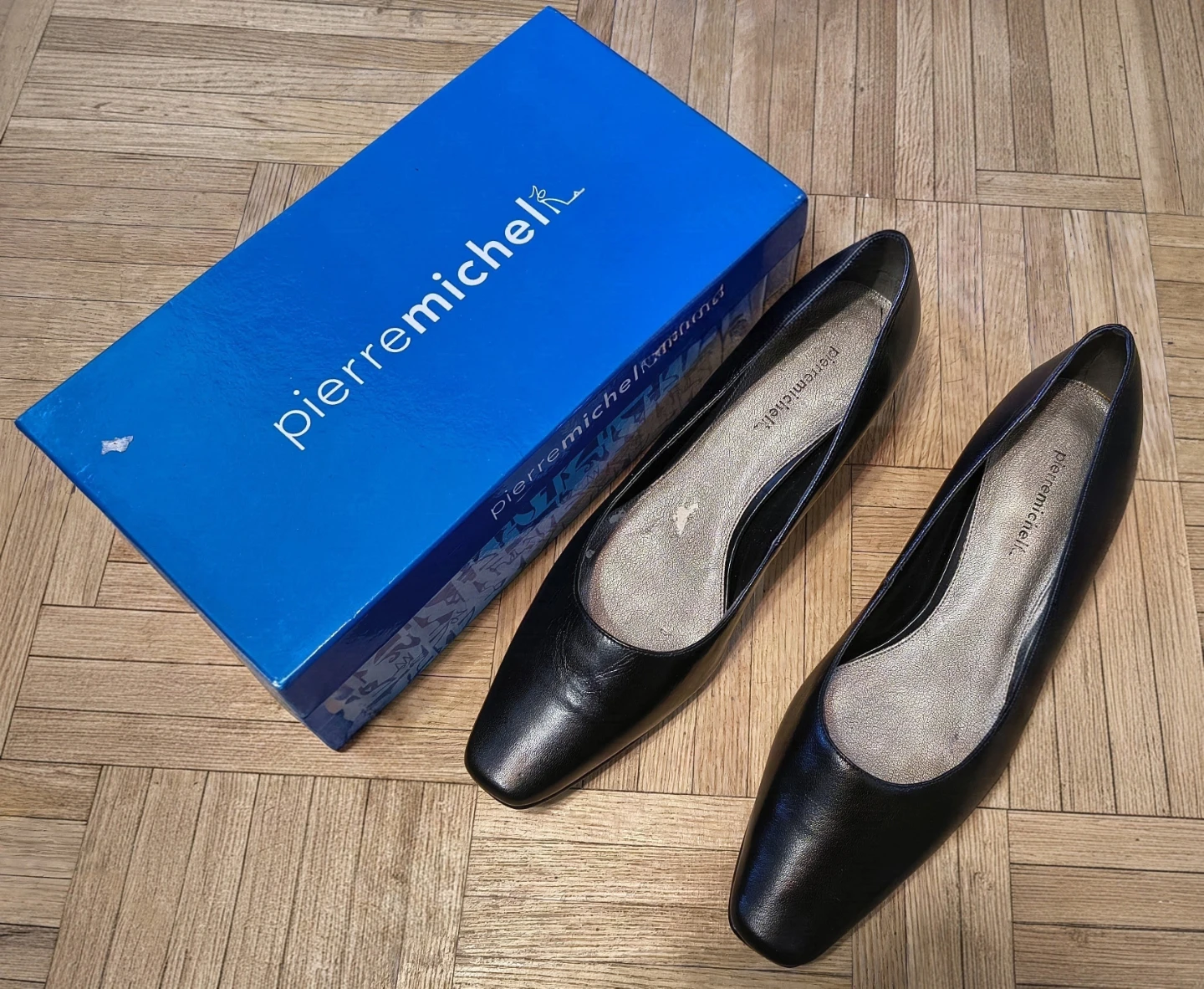 Pierre Michel Black Leather Heels
