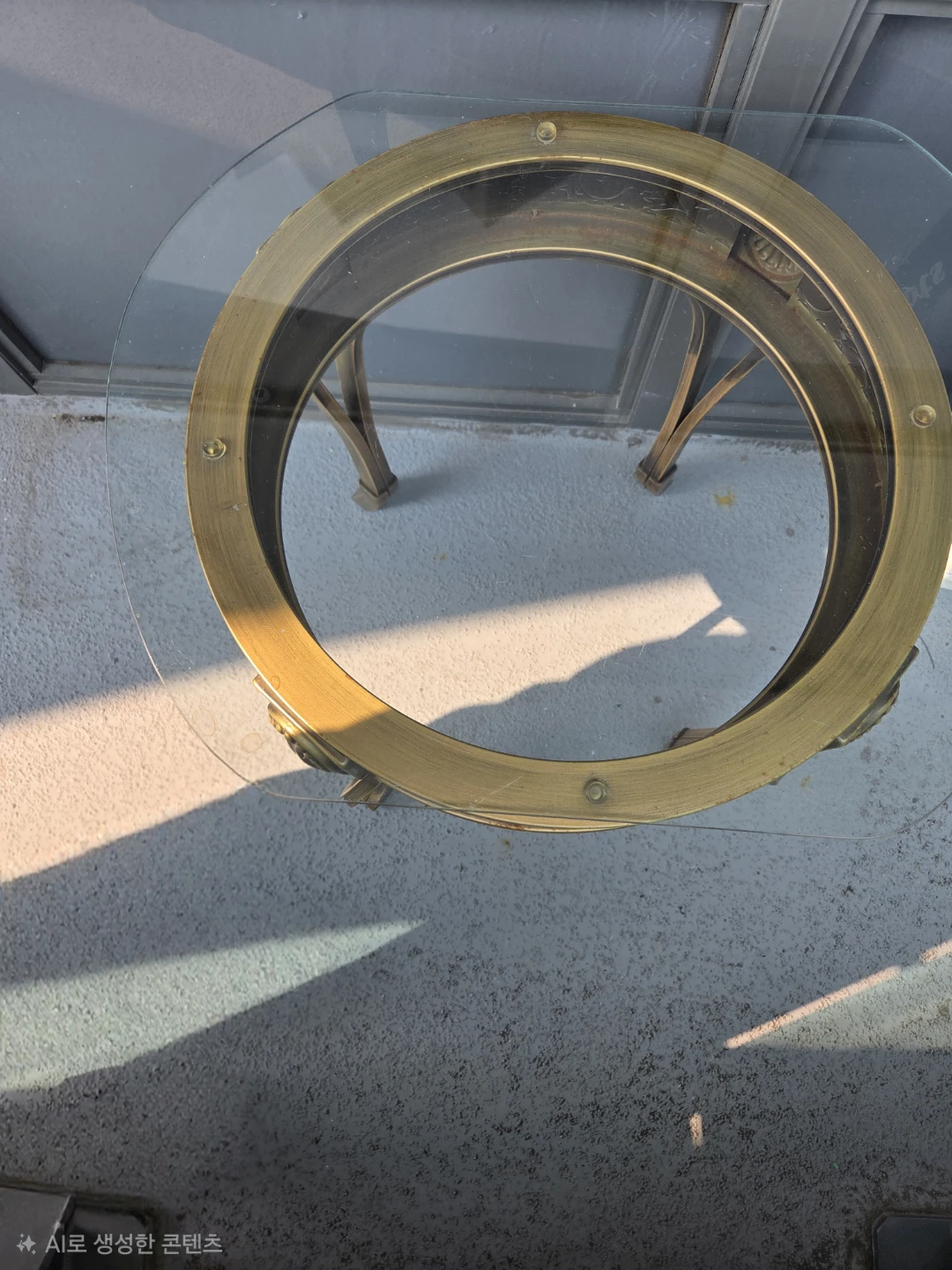 Round Glass Coffee Table with Decorative Base - photo 2