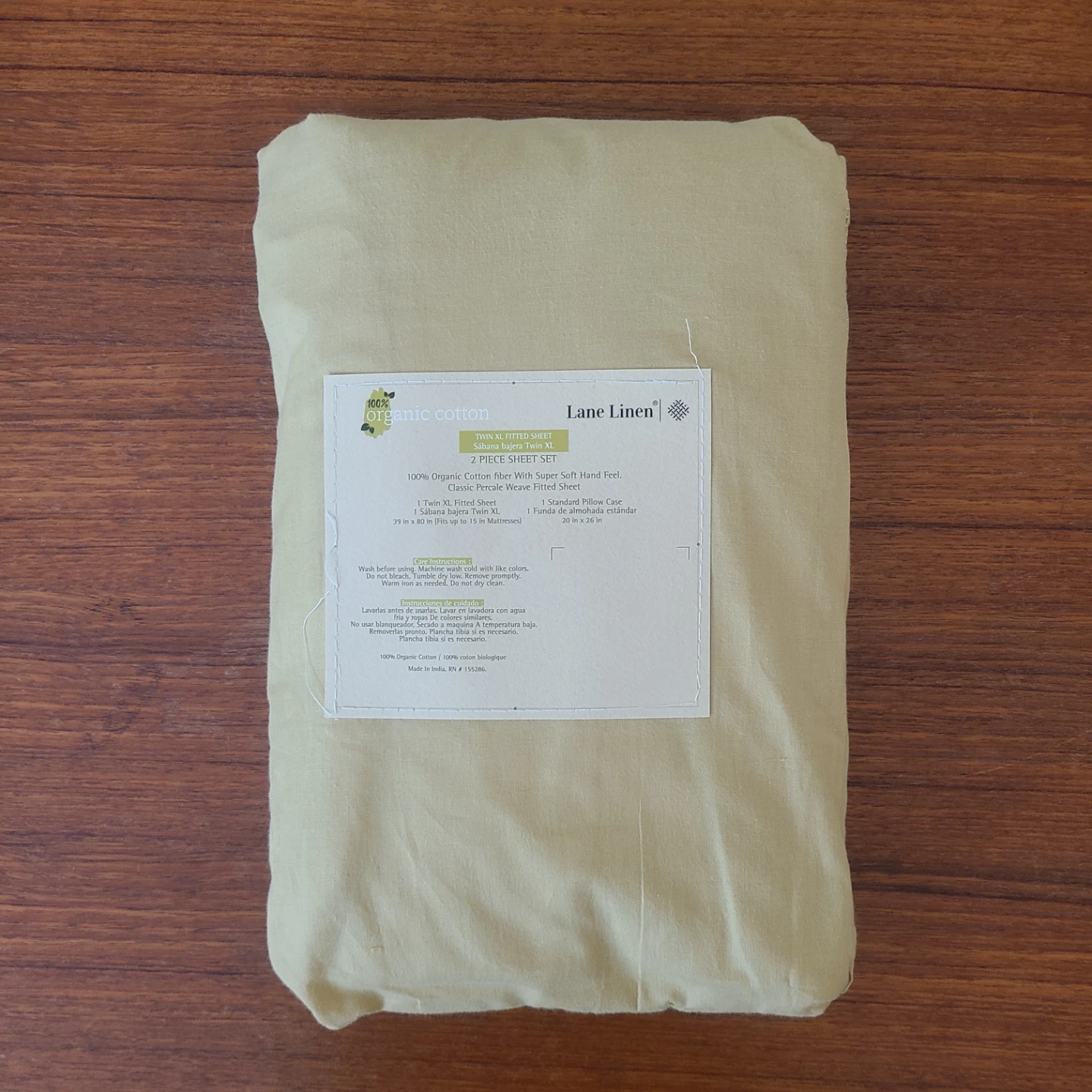 NEW 100% Organic Cotton Twin XL Fitted Sheet Set