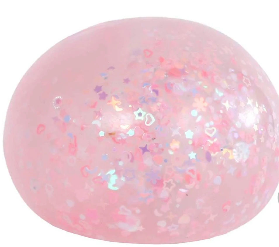 Pink Glitter Squishy Ball Toy
