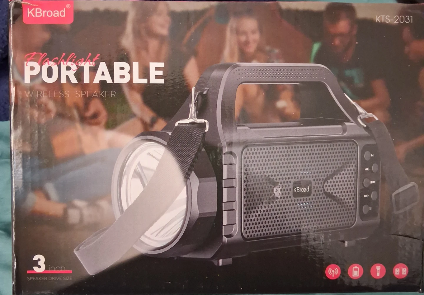 KBroad Portable Wireless Speaker with Flashlight KTS-2031
