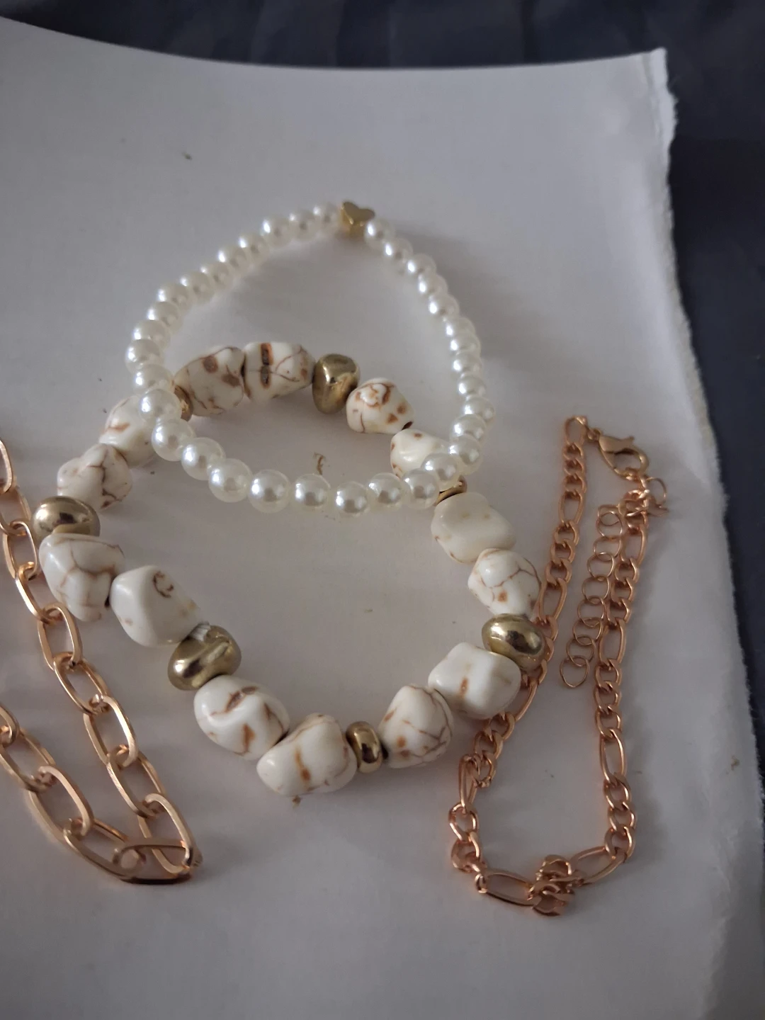 Set of 2 beaded bracelets with chain - photo 4