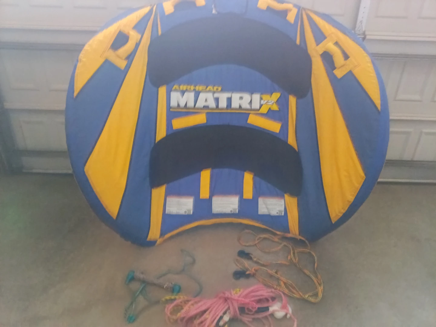 Airhead Matrix 2 Inflatable Towable Tube with Ropes