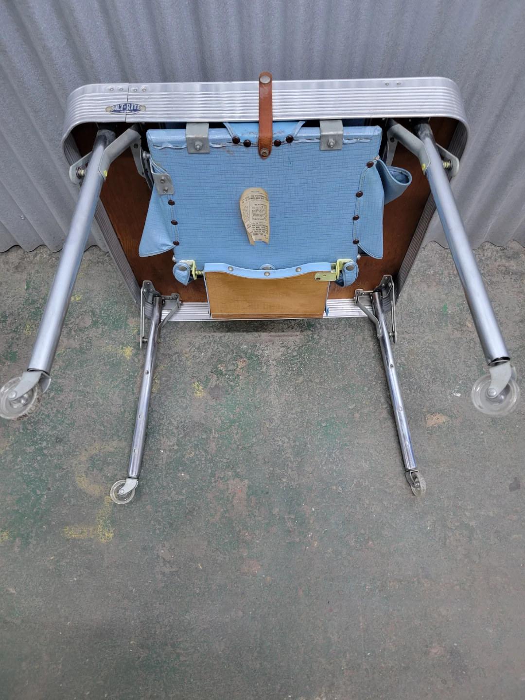 Vintage All-Rite Portable Folding Table with Built-in Seat - photo 5