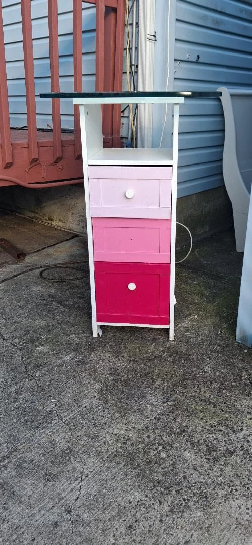 White Nightstand with 3 Drawers