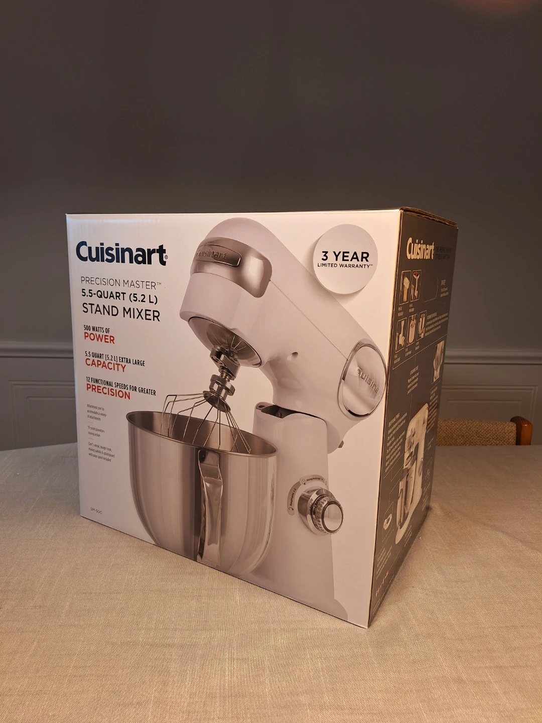 CUISINART PRECISION MASTER 5.5 QUART (5.2L) STAND MIXER WHITE