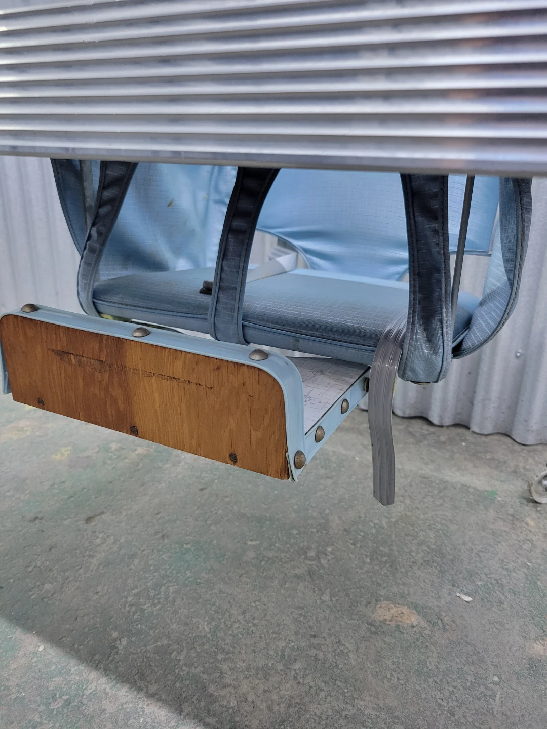 Vintage All-Rite Portable Folding Table with Built-in Seat - photo 3