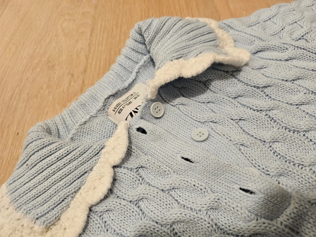 Baby Girl Zara Blue Cable Knit Sweater - photo 2