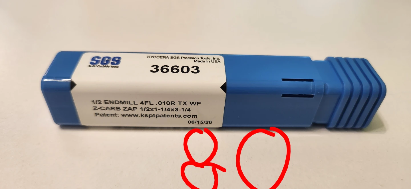 SGS 1/2" Endmill 4FL .010R TX WF Z-Carb - photo 2