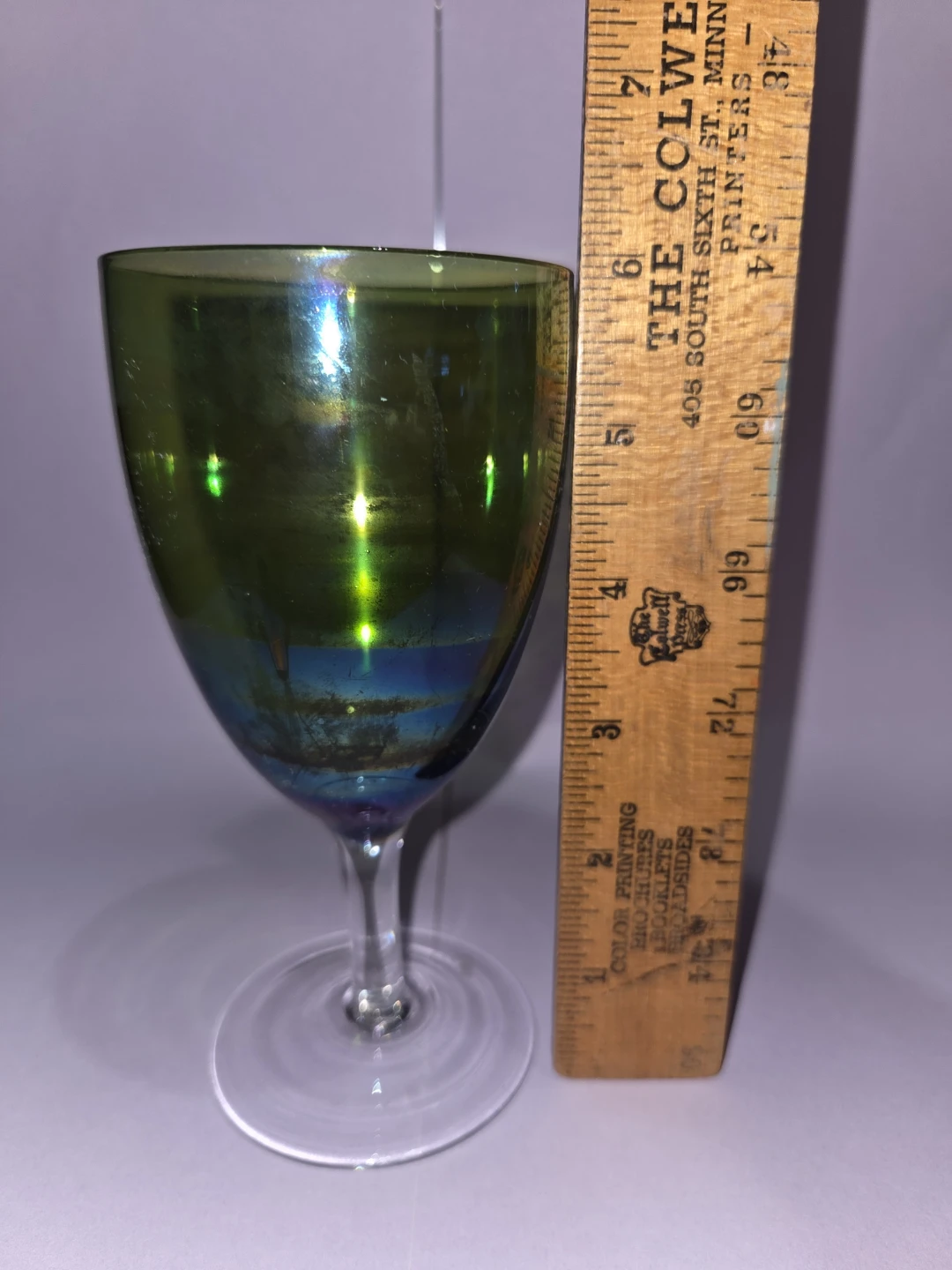 Iridescent Green Wine Glass - photo 5