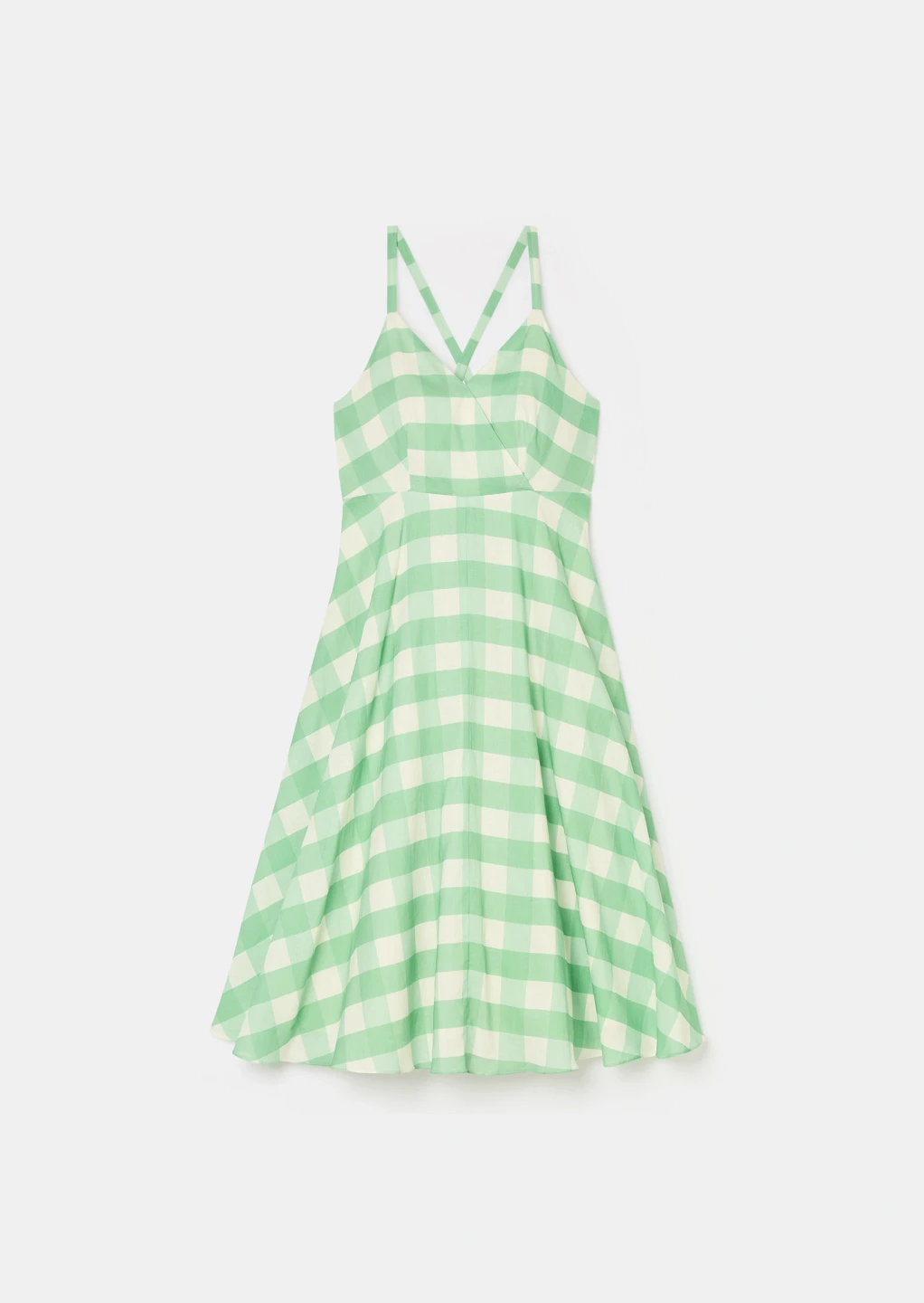 BRAND NEW Boutique French design genuine linen check dress - photo 2