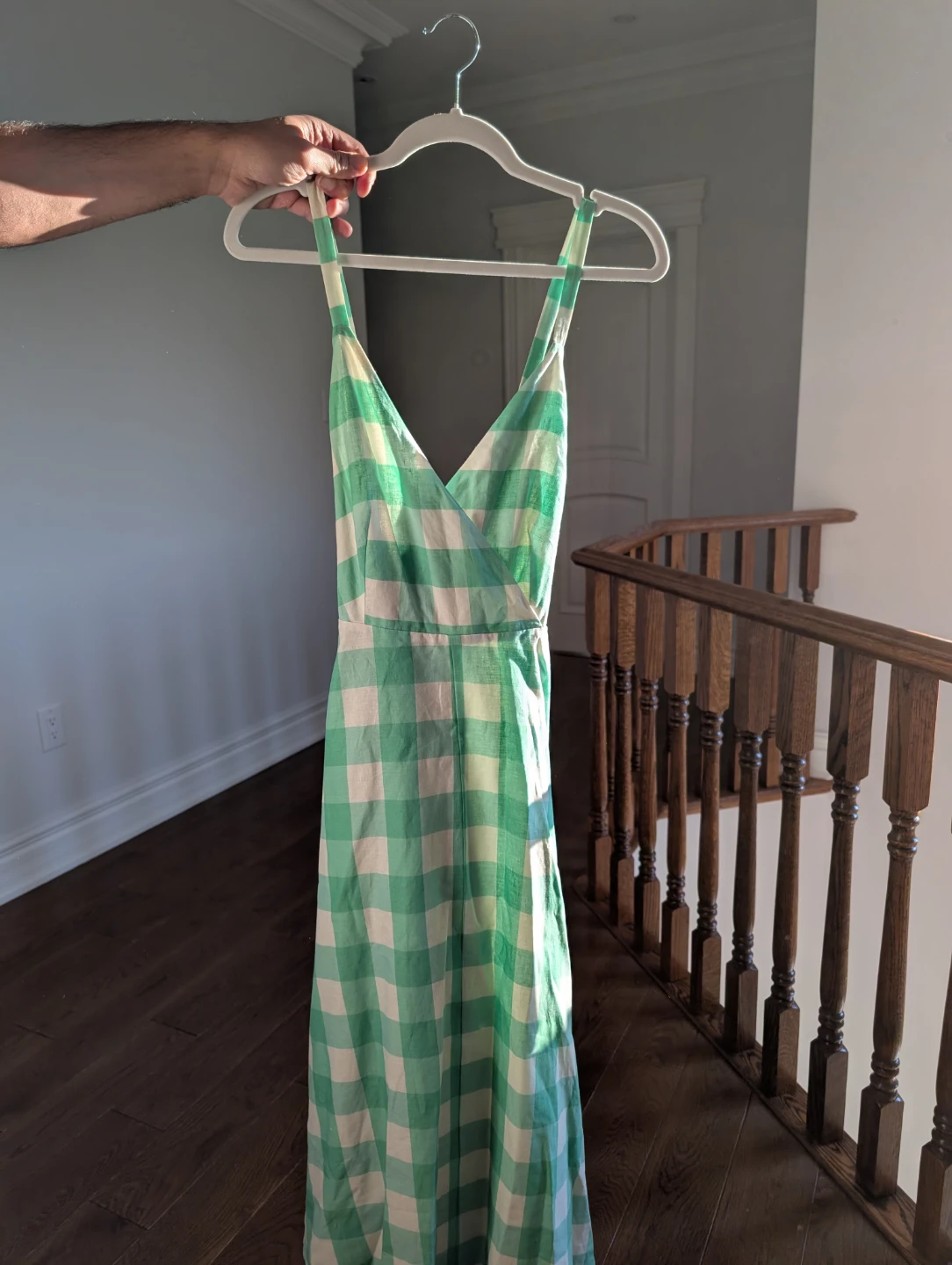 BRAND NEW Boutique French design genuine linen check dress - photo 4