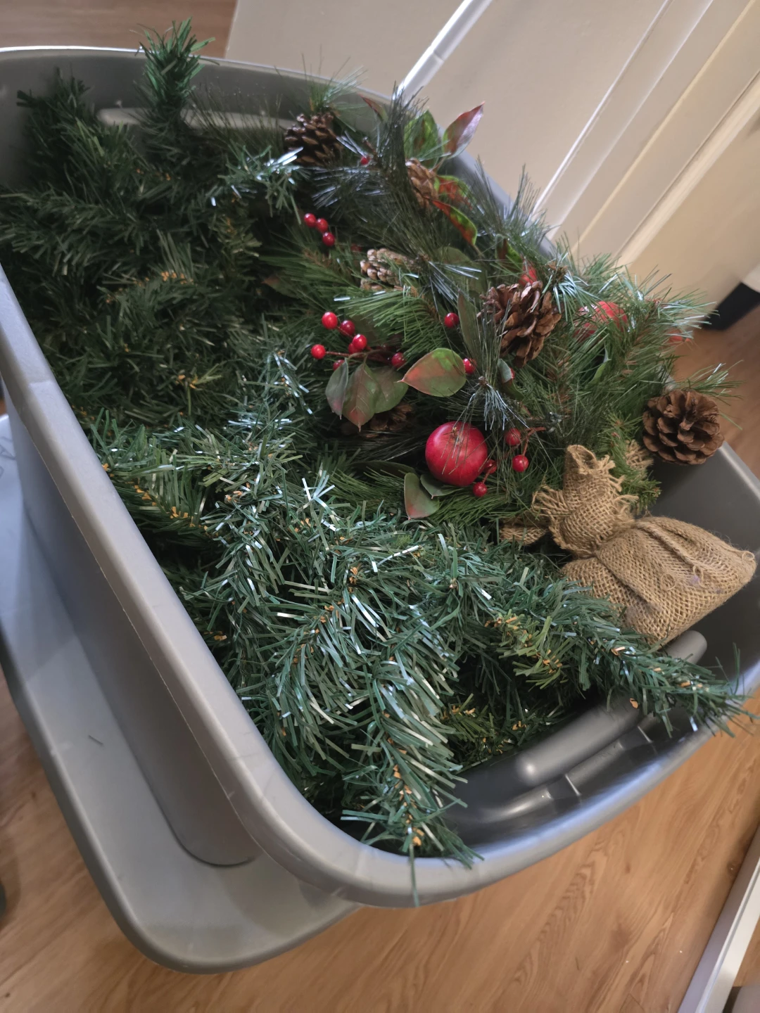 Artificial Christmas Garland and Wreath Sections