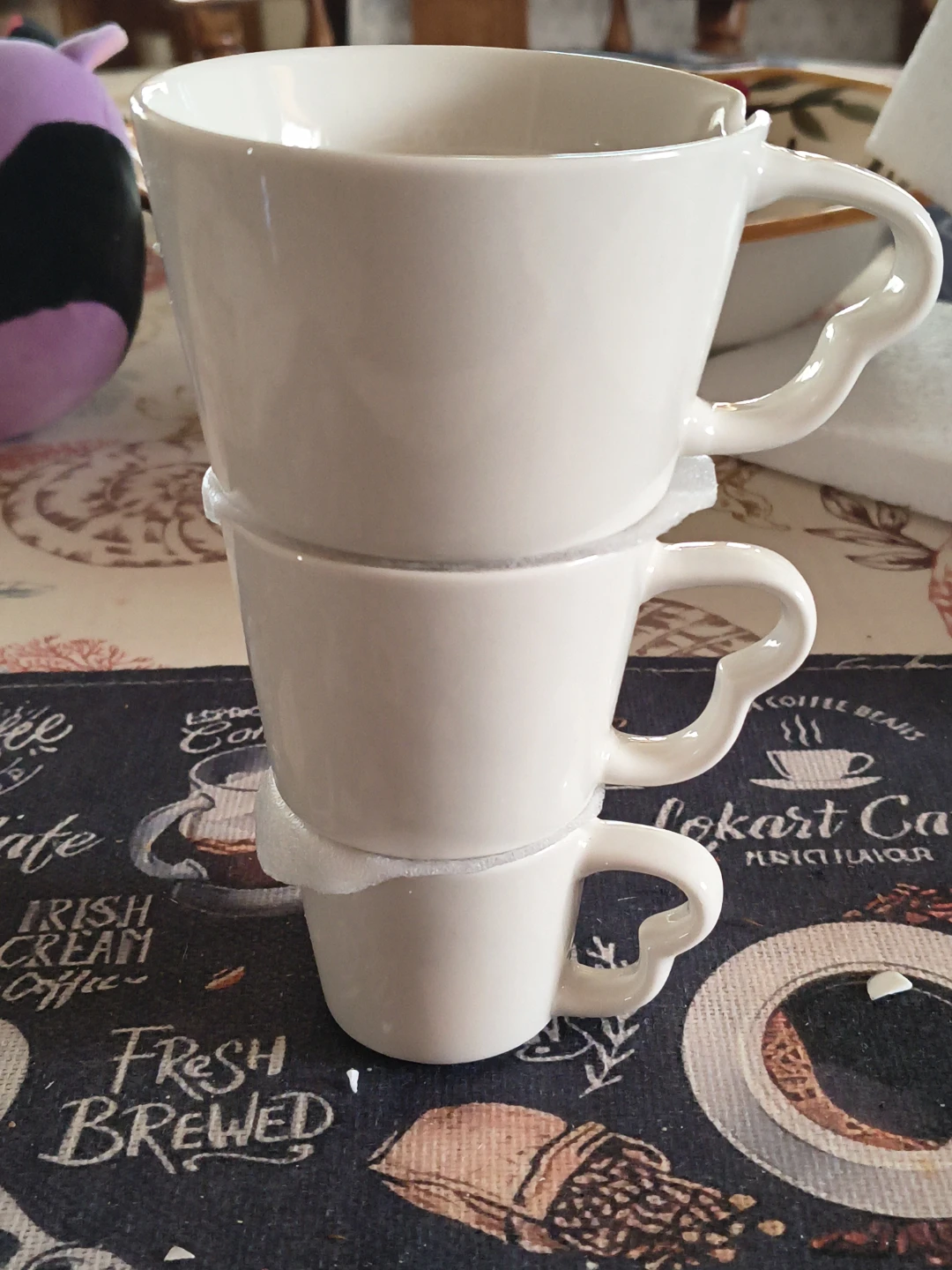 Mountain  Cups 3 piece stackable ceramic