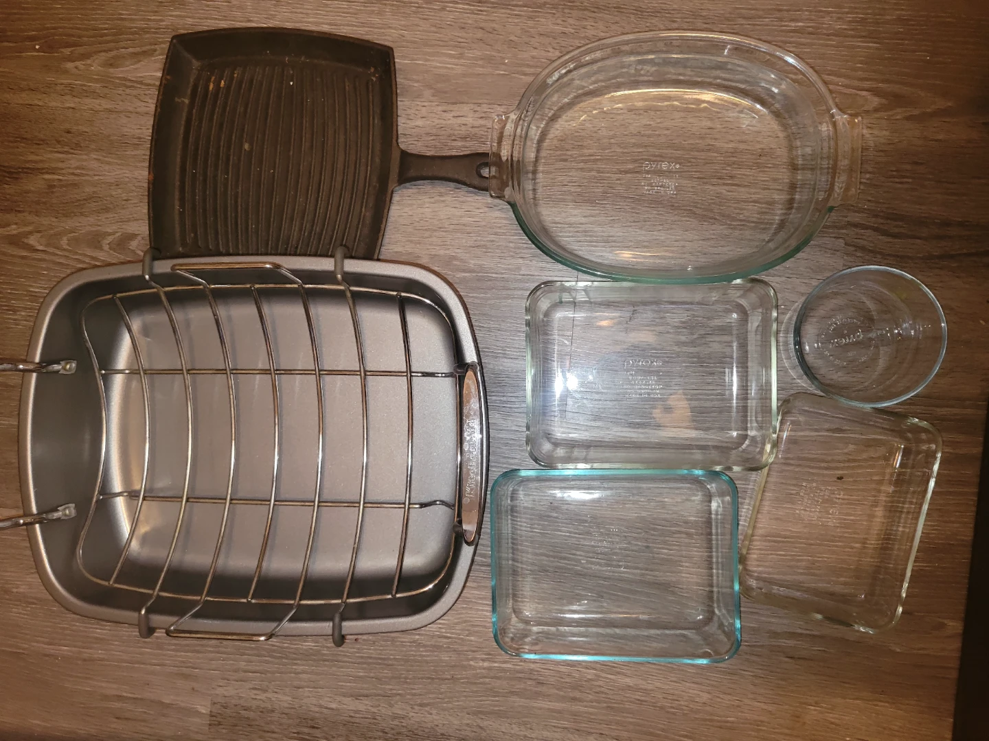 Roasting Pan Set, Grill Pan, and Glass Bakeware - photo 2