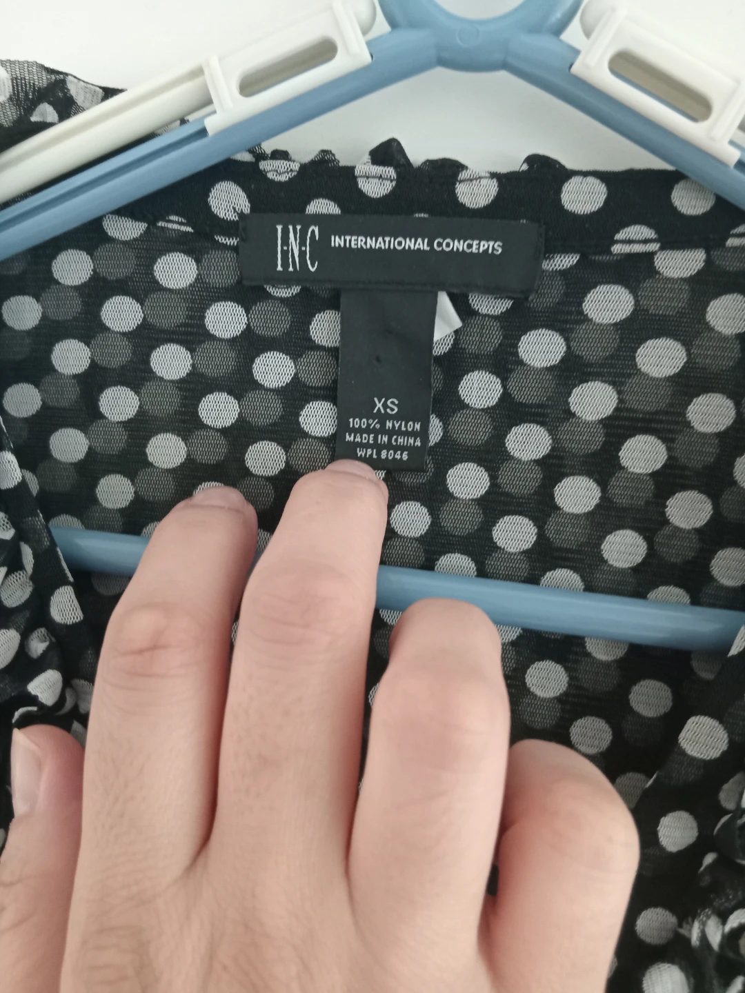 INC International Concepts Black & White Polka Dot Blouse - photo 2