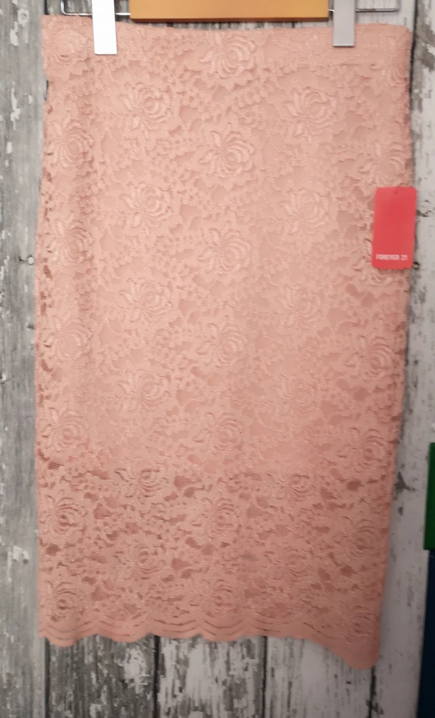 Forever 21 Lace Pencil Skirt - Peach - Size M