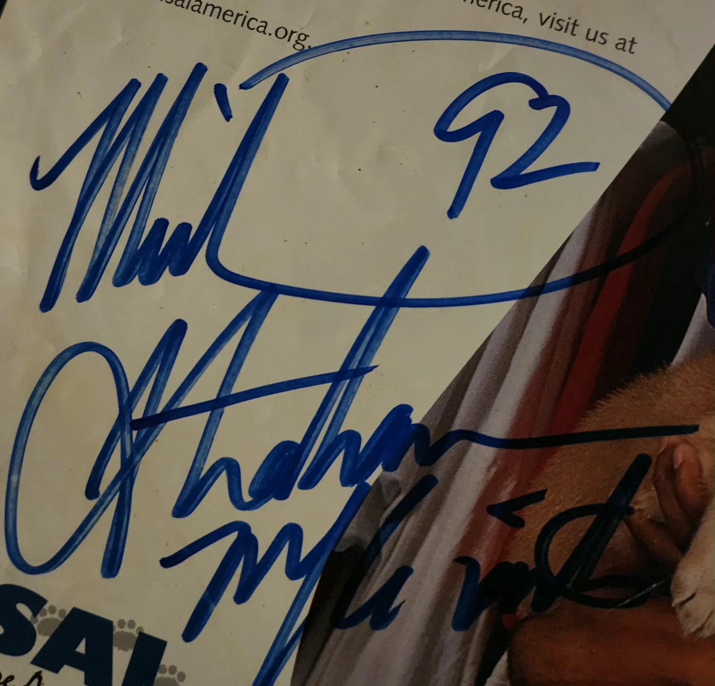 Michael Strahan Autographed Photo with Buddy - photo 2