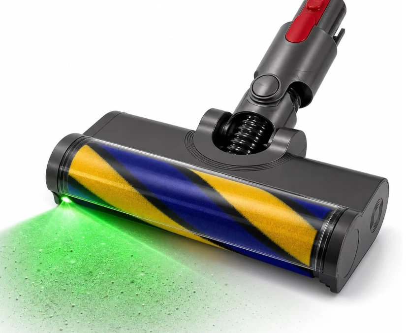 Soft Roller Vacuum Cleaner Brush Head Green LED Dust Detection
