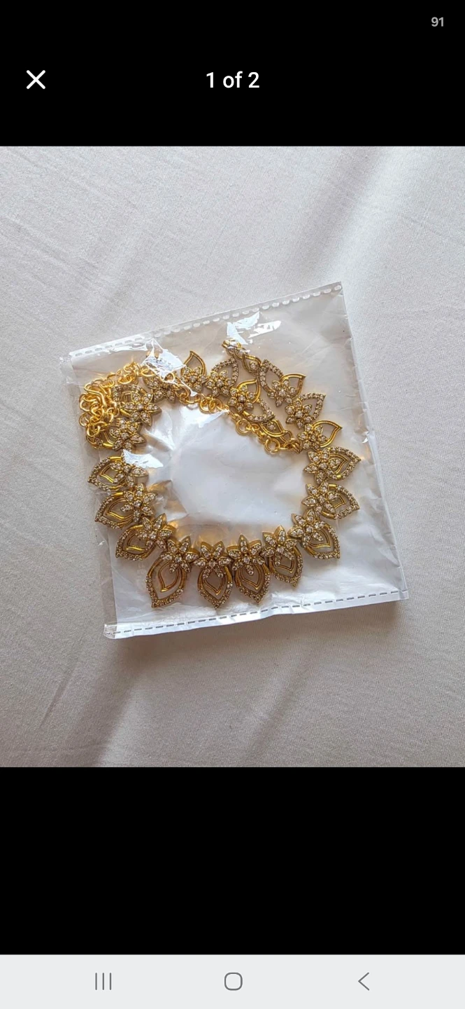 Gold-tone Rhinestone Necklace Set - photo 2