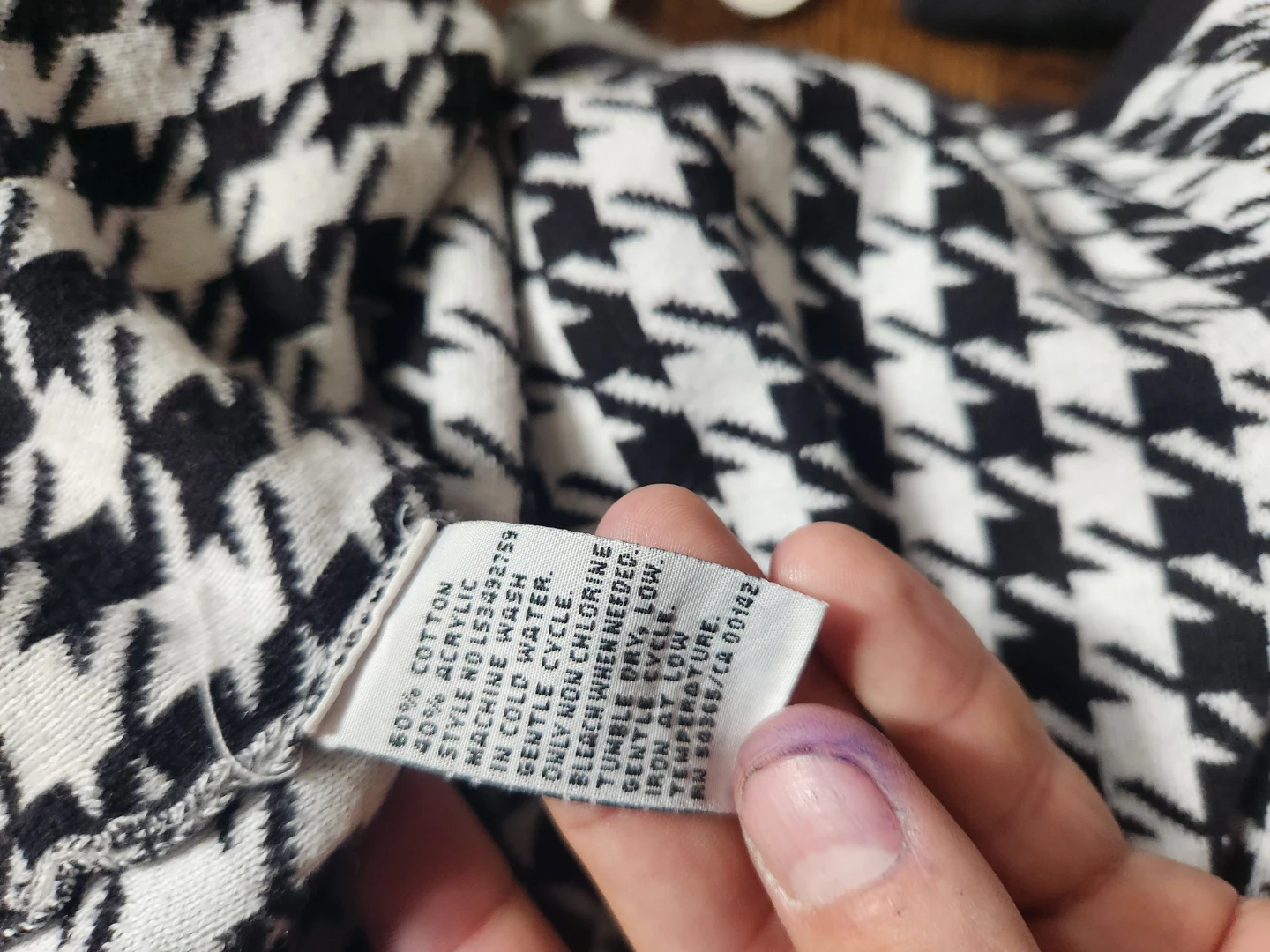 Houndstooth Zip-Up Cardigan - photo 4